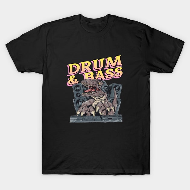DRUM & BASS (dino dj) T-Shirt by DISCOTHREADZ 
